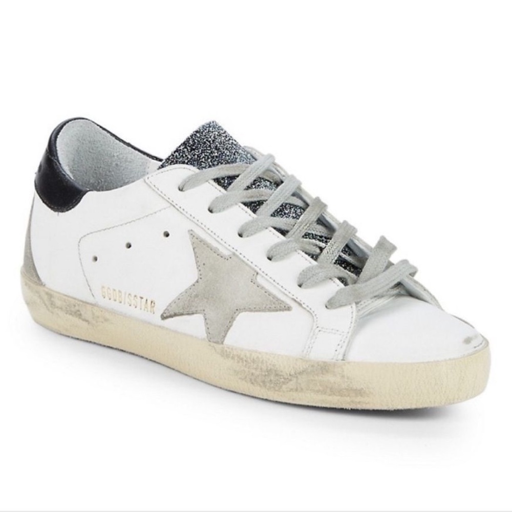 Golden Goose White Sneakers with Silver Star